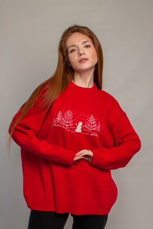 Świąteczny sweter bordo, ciepły i stylowy na zimowe wieczory
