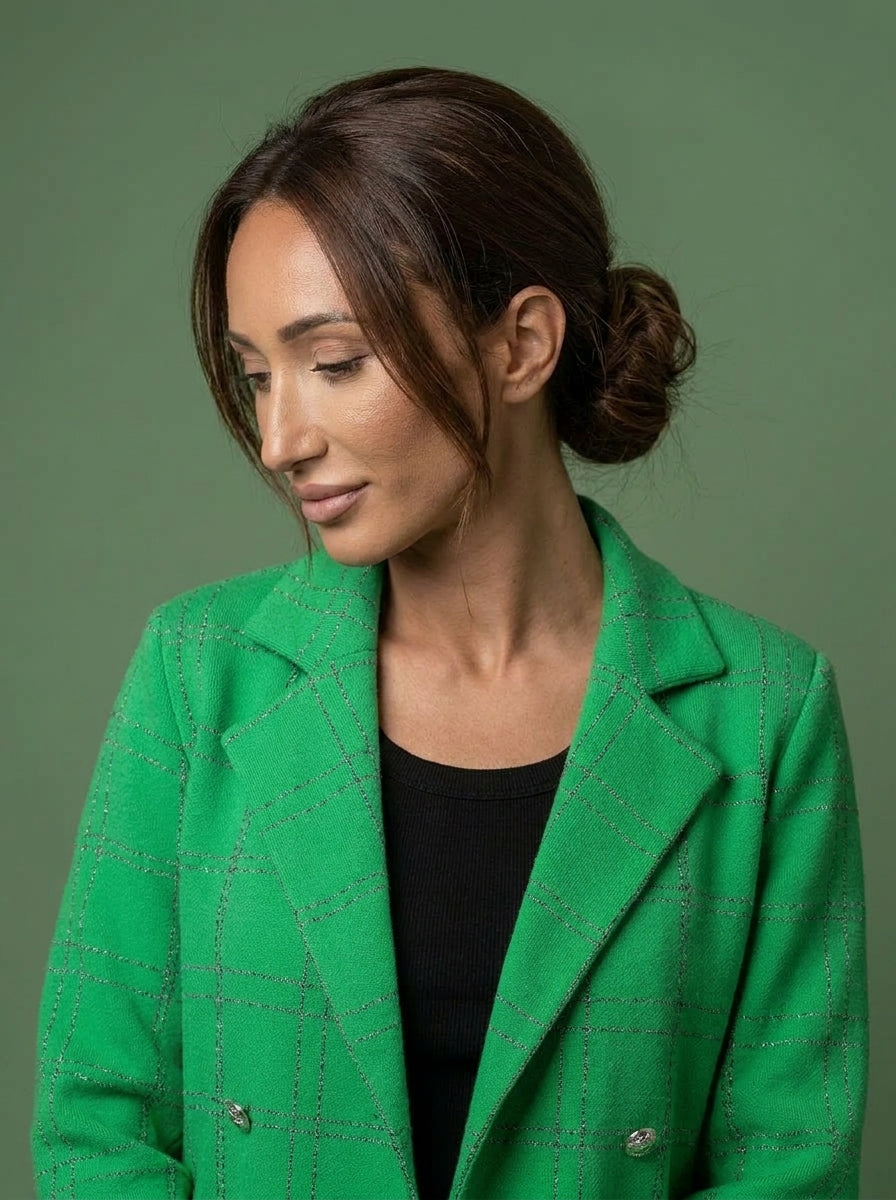 Plaid Blazer, Green