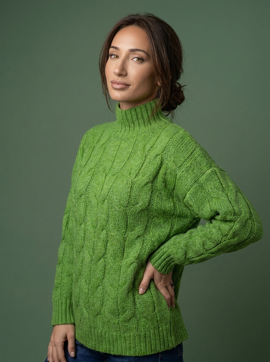 Turtleneck Sweater, Green – A Must-Have for Chilly Days